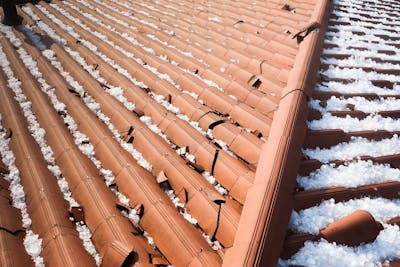 Hail impacts can cause significant damage.